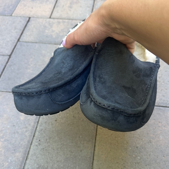 UGG Men’s Black Suede Shearling-Lined Slip-On Loafers main image 6